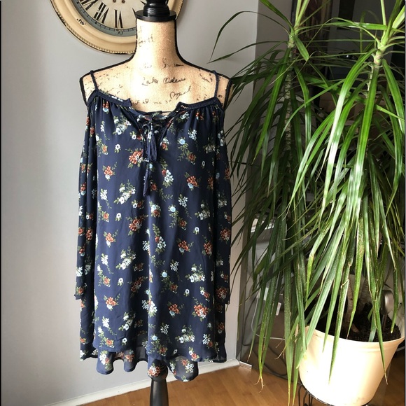 Purple Snow Dresses & Skirts - Purple Snow Floral Semi Sheer dress